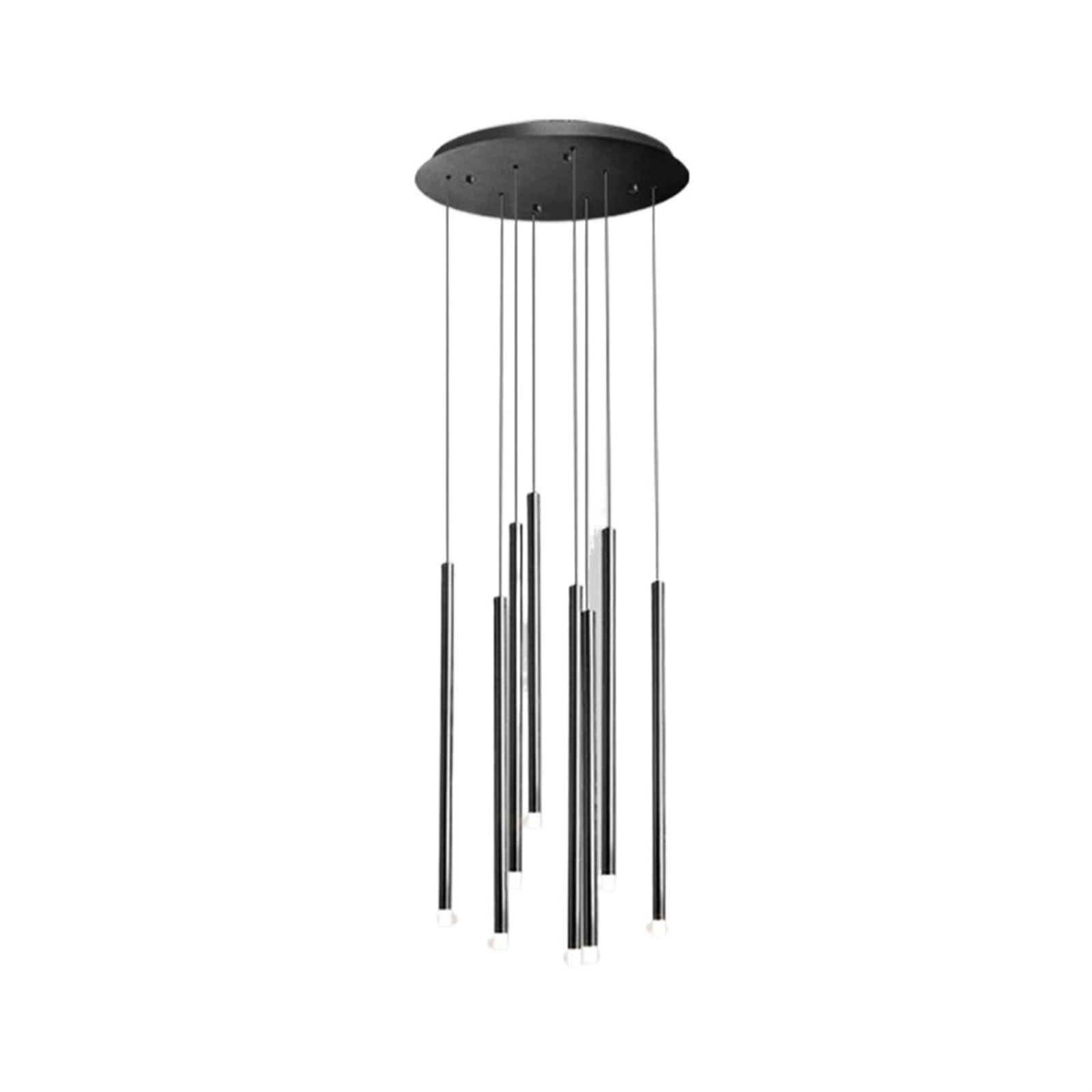 Lámpara Colgante Led Moderna de Tubo Largo para Escaleras, Araña en Espiral, Luz Suspendida de Altura Ajustable para Isla de Cocina, Sala de Estar, Vestíbulo (Luz Blanca Dorada, 8 Luces, 50 Cm)./Luz B