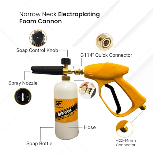 Image of SPEED FLOW High Pressure Washer 2500W, 180 Bar, 12LPM Flow, Adjustable Pressure, Induction Motor, 12M Hose, Foam Bottle, 4 Nozzle Set, Double Wheel Trolley for Car, Bike, Home & Truck Cleaning