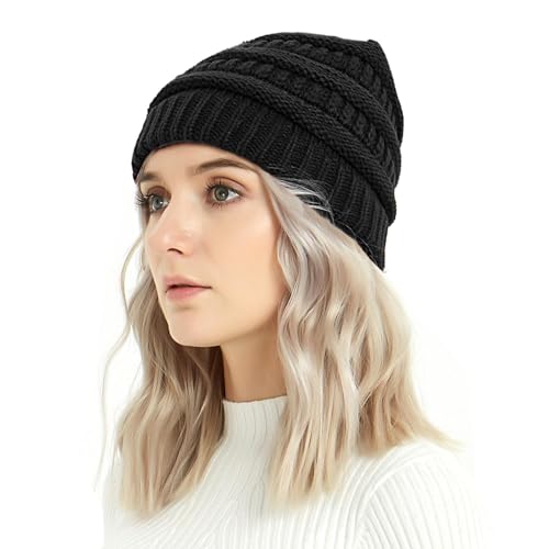 [GNEGNI] ニット帽 メンズ レディース 冬 防寒 ビーニー ワッチ キャップ 柔らかい ストレッチ リブ ゆったり 伸縮性・抗菌防臭 厚手 暖かい 小顔効果 無地 通勤 通学 男女兼用 フリーサイズ