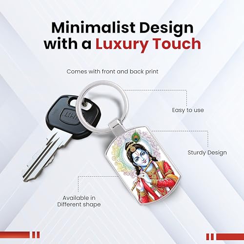 Image of Stylish Metal Keychains with Permanent Glossy Print - Inspirational Quotes & Spiritual Designs - Perfect Key chains for loved ones, Personal Use, Gifts & Return Gifts