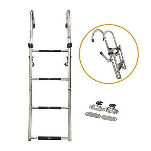 Escalera plegable de acero inoxidable 4 peldaños miniatura 7