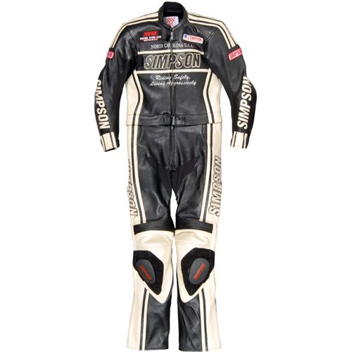 Amazon | [シンプソン] SST-710 2pc Leather Suit Black M SST-710