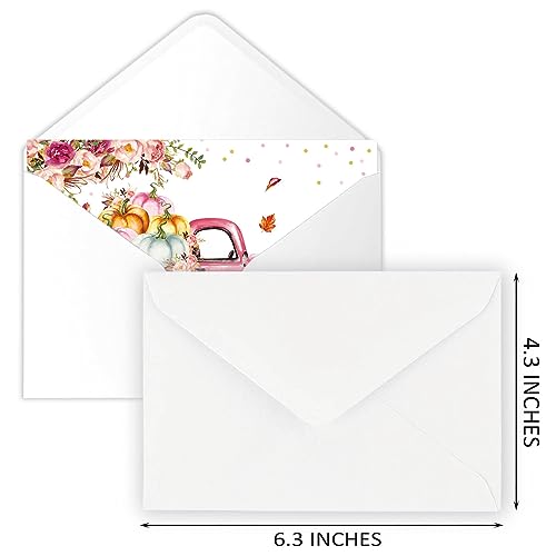 Buerhanerry GXK-P-1 50 Pumpkin Thank You Cards, 4X6 Inch Little Pumpkin Baby Shower Thank You Cards With Envelopes thumb #3
