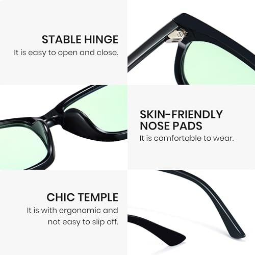 Image of Cyxus Blue Light Glasses Men Women Reduce Eye Strain UV400 Protection 8082 | Eye Protection,Classic Sqaure Frame,Ideal for Computer Screen Office Work Daily Wear