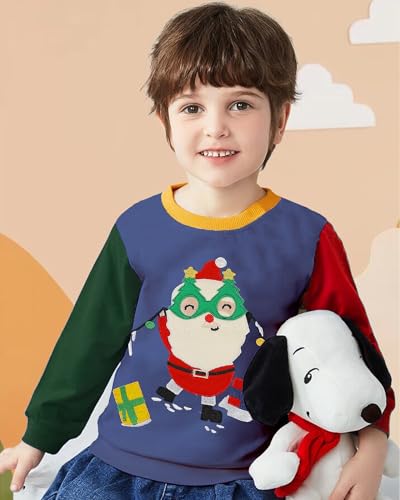 Toddler Boys Sweatshirts Christmas Sweater Shirt Kids Reindeer Pullover Baby Long Sleeve Tops Xmas Clothes 1-7T2
