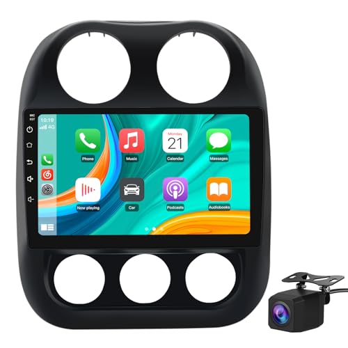 [2G+64G] Car Radio for Jeep Compass Patriot 2010-2016, 10.1 inch Android 13 Touch Screen Carplay/Android Auto/Mirror Link/SWC/Bluetooth/WiFi AHD Backup Camera for Jeep Compass