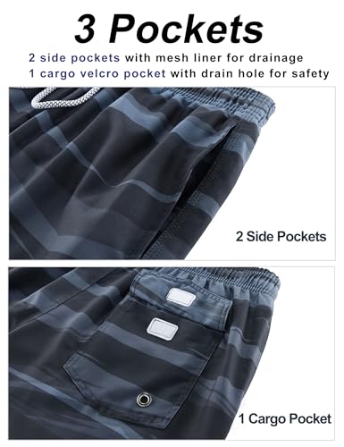 Image of BOJIN Mens Swim Trunks 9 inch Quick Dry Stretch Swim Shorts Mesh Lining Bathing Suits Swimwear Beach Shorts with Pockets