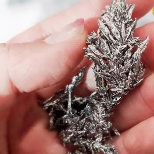 10 Grams Pure Titanium Metal Crystalline Dendritics, 99.99% High Purity Electrolytic Ti Crystals for Lab Experiments and Periodic Table Element Specimen Collection