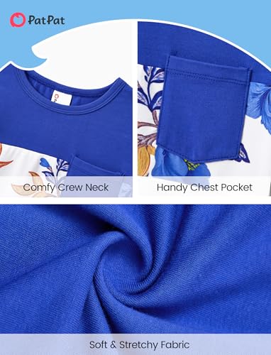Image of PATPAT Family Matching Outfits Mommy and Me Dresses Hawaiian Tropical Vacation Beach Spaghetti Strap Dress and Shirt