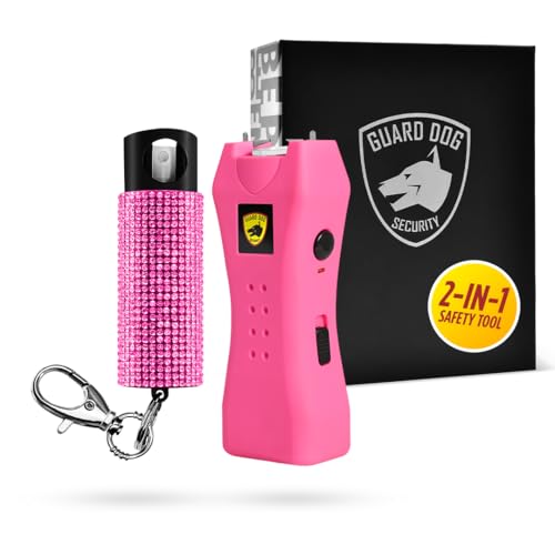 Guard Dog Security Pepper Spray and Stun Gun Flashlight, Rechargeable, Self-Defense Keychain for Women, Pepper Spray and Stun Gun Combo, Personal Security Value Set, Rechargeable Flashlight, 0.5 fl oz
