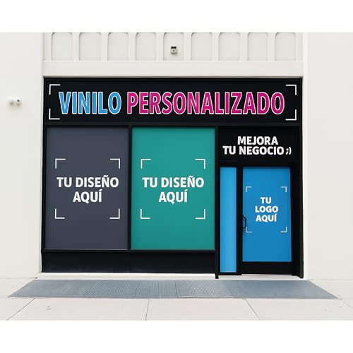 Vinilo Personalizado para Fachadas y Cristales, cartel vinilado. rótulos, PVC impreso, Señalización Comercial, Diseño a Medida, Multicolor