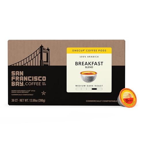 Image of San Francisco Bay K-Cup Coffee Pods, Breakfast Blend (36 ct), Medium Roast, Commercially Compostable Single-Serve Coffee Pods