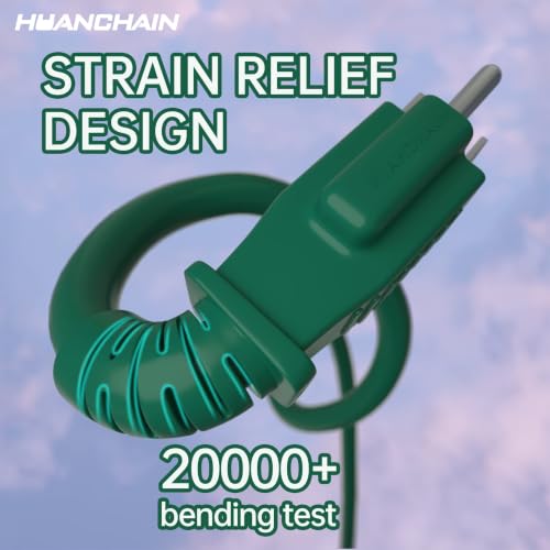 Image of HUANCHAIN Indoor Outdoor Green Extension Cord 15 ft 2pcs Waterproof