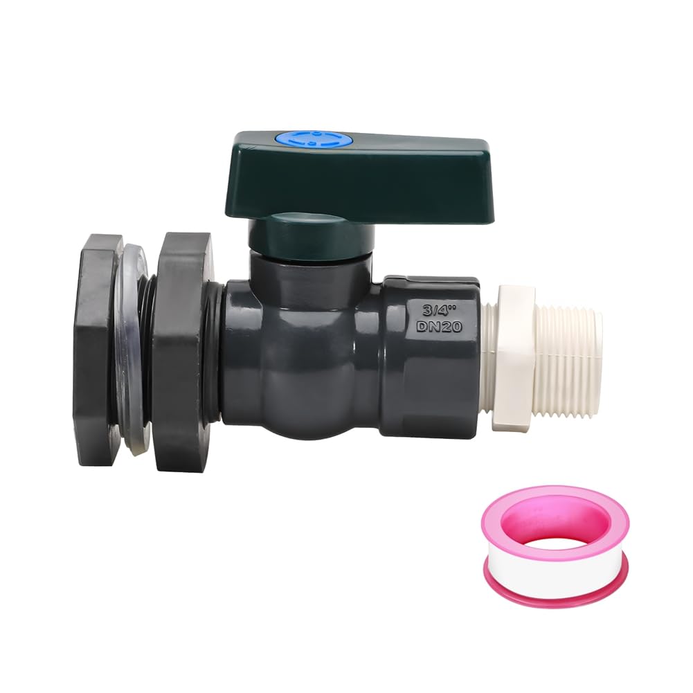 Muqeu Pvc Rain Diverter Kit, 3/4 Inch Rain Valve Rain Spigot Kit With Bulkhead Fitting Adapter
