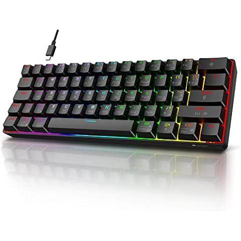 KOORUI Gaming Tastatur, Mechanisch Tastatur 26 RGB Hinterleuchtet Kabelgebunden Deutsches Layout QWERTZ Gaming Keyboard für Windows MacOS Linux-Brauner Schalter Cover