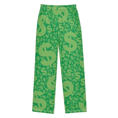 Boys' Pants Vintage Money Green Long Bottoms Jogger Pants Elastic Waist Trousers with Pockets S-XL