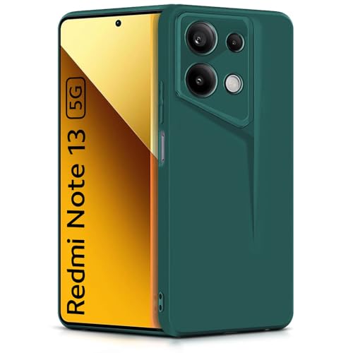 Image of WOW IMAGINE Slim Back Cover for Xiaomi Mi Redmi Note 13 5G | Blade Series Ultra Thin Case with Lightweight Design | Camera Protection | Soft Matte Silicone Flexible Mobile Case - Green