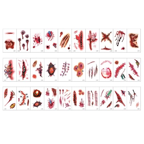30pcs Halloween Temporary Tattoos Waterproof Stickers Goodie Bag Stuffers - image 1