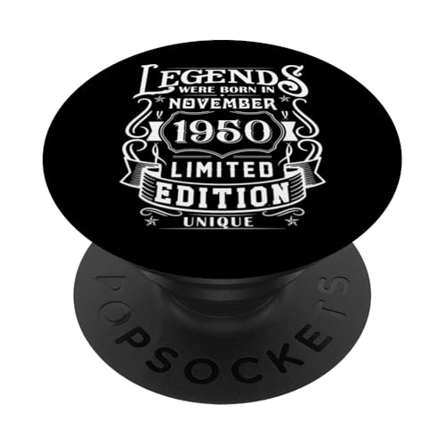 Cumpleaños Noviembre 1950 Edición Limitada Regalo Vintage PopSockets PopGrip Intercambiable