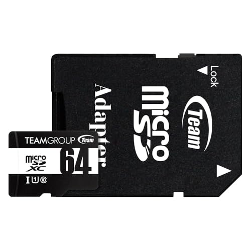 Team Team Micro SDXC [64 GB] TUSDX64GCL10U03 Smartphone Tablet Odczyt: 100 MB/s Zapis: 20 MB/s z adapterem SD (n Post Mailing) Karta Micro SDxc