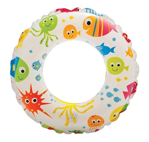 Image of K D Ages 3 to 8 Years Swimming Printed Safety Pool Ring Tube for Kids Boys and Girls Floating Beach Float Raft Water Swim 6-10 Year Adults, Toddlers, Accessories (Multi- Random Design) (Pack of 1)