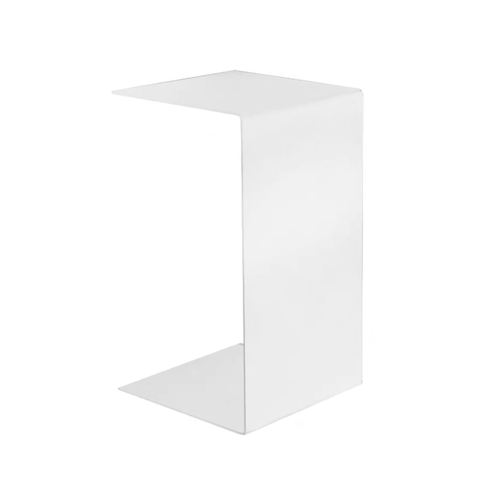 SXZenSpace Metal End Table, Sofa Side Modern Coffee C Shaped Table for Living Room Bedroom Balcony Patio and Office (Color : Bianco)
