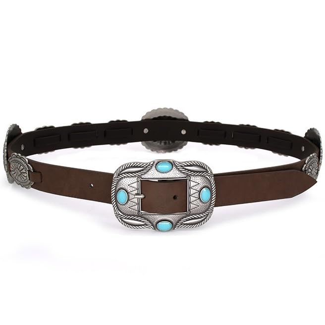 Western Belts for Woman Cowgirl Concho Belts Country Concert Rodeo Outfits Women Turquoise Belt for Jeans Dresses2