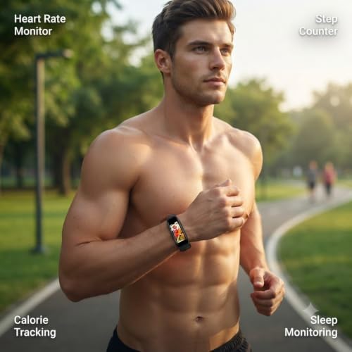 Image of Drumstone (𝐁𝐞𝐬𝐭 𝐂𝐡𝐨𝐢𝐜𝐞 Smart Fitness Tracker Band with Heart Rate Monitor, Step Counter, Calorie Tracker, Sleep Monitoring, Bluetooth Connectivity,Waterproof for Men &Women15 Years Warranty