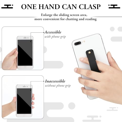 Image of Weewooday 6 Pieces Phone Grip Holder Cell Phone Grip Strap Telescopic Finger Strap Stand Universal Finger Kickstand for Most Smartphones(White, Black,Classic)