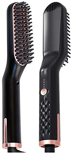 Beard Straightener Electric Hot Comb for Men, Beard Straightening Comb, Mens Hair Beard Iron Straightener, Quick Styling Bread Brush for Curly Hair Beard