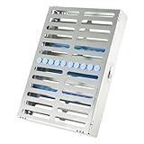 JMU Dental Sterilization Cassette for 10 Instruments, Hinge Design, Autoclave Instrument Cassette Rack