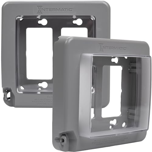 Intermatic WP7200G Weatherproof 2-Gang Cover (Gray) - Expandable Front Window