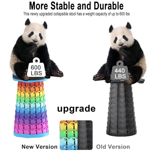 Image of 2026 Upgraded 18.1 inch Portable Folding Stool, Collapsible Stools, 600lbs Max Weight, Lightweight But Sturdy, Telescoping Foldable Camping Stool for Outdoor Fishing Hiking Travel BBQ
