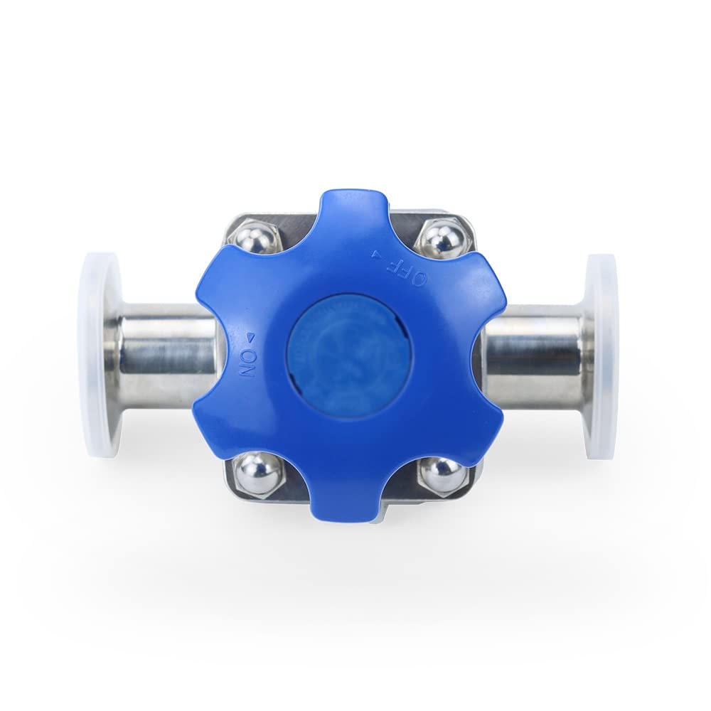 Valvole, 1/2" 3/4" 1" 1-1/4" Tubo OD 19mm 25mm 32mm DN20 Acciaio Inossidabile 316L Valvola A Membrana Sanitaria 1.5" Tri-Clamp Ferrule OD 50.5mm 1PC (Color : White Handle, Size : DN25 x Ferrule 50.5