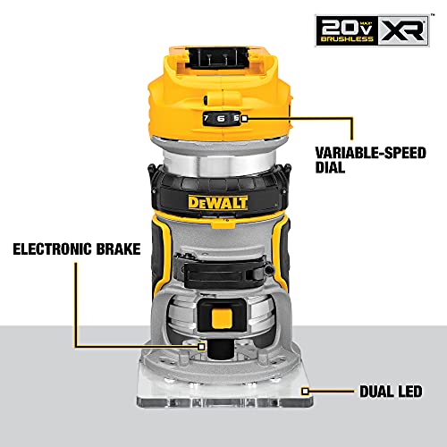 Dewalt 20V Max Battery Starter Kit With 2 Batteries, 5.0Ah (Dcb205-2Ck) With Dewalt 20V Max Xr Cordless Router, Brushless, Tool Only (Dcw600B) #TOP4