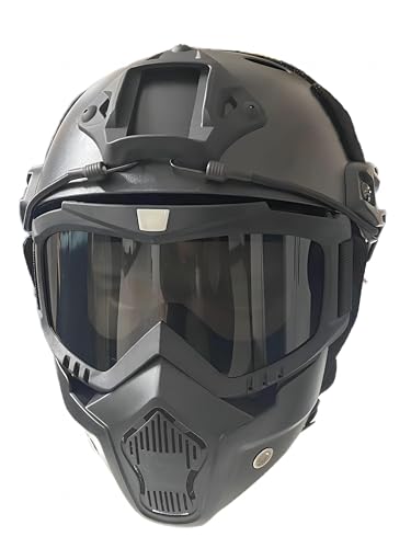 Capacete tático Airsoft Fast tipo PJ / máscara facial removível para motocicleta, para paintball, desportos ao ar livre, caça, tiro
