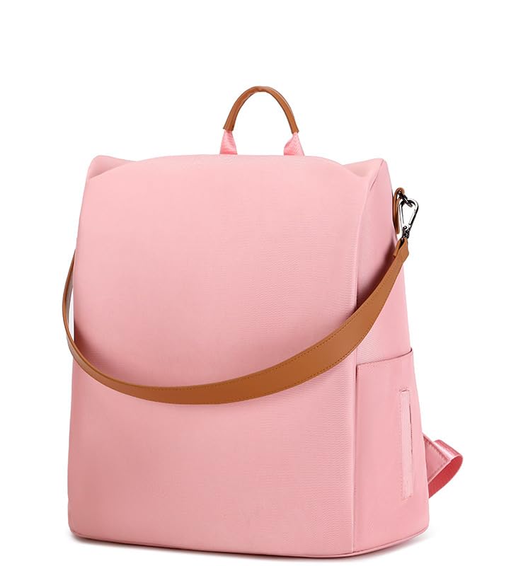 Mochila Maternidade, 43x35x17 cm, Tecido Impermeável, Estilo Moderno, Bolsa para Fraldas (Rosa)