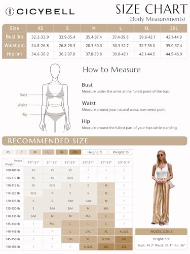 Cicy Bell Womens Wide Leg Lounge Pants Elastic High Waisted Striped Palazzo Pants Flowy Casual Beach Travel Trousers2