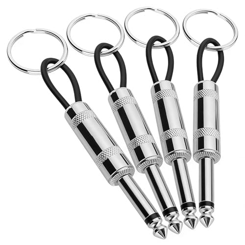 4 Pcs Guitar Plug Keychain Compatible with Marshall JCM800 Key Rack Hook Anti-Lost Guitar Amp Plug Key Chain Key Holder Wall Mounted for Home Studio or Entryway Organization