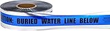 Mutual Industries 17774-25-3000 Polyethylene Underground Water Line Detectable Marking Tape, 1000' Length x 3