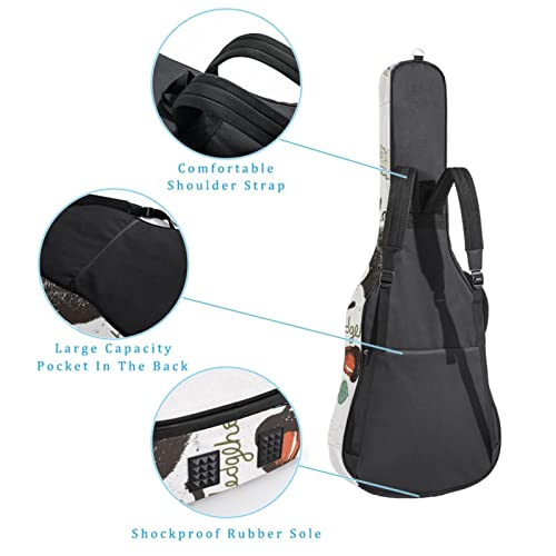 Housse de transport rembourrée imperméable Oxford pour guitare avec bandoulière réglable - Les Beatles, Paul McCartney, John Lennon, RIngo Starr, George Harrison Housse de transport rembourrée imperméable Oxford pour guitare avec bandoulière réglable – Image 4