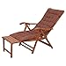 HAIYU- Sedia Sdraio in bambù Poltrone Reclinabile da Giardino Poltrone Salotto per Terrazza con Poggiapiedi Estraibile Poggiatesta Curvo, Cuscino Disponibile (Color : Chair+Mat)