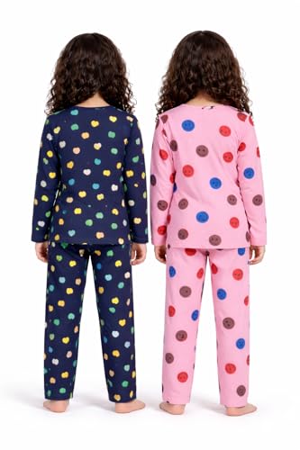 Image of NammaBaby Girl Cotton Night Suit Tshirt Shorts Capri Pyjama Set - Multipacks