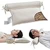 LOFE Buckwheat Pillow - 2IN1 Buckwheat Hull Pillow, Tartary Buckwheat Neck Roll Pillow for Superior Support, Adjustable Cervical Neck Pillow for Side, Back, Stomach Sleepers, Organic Cotton Pillowcase