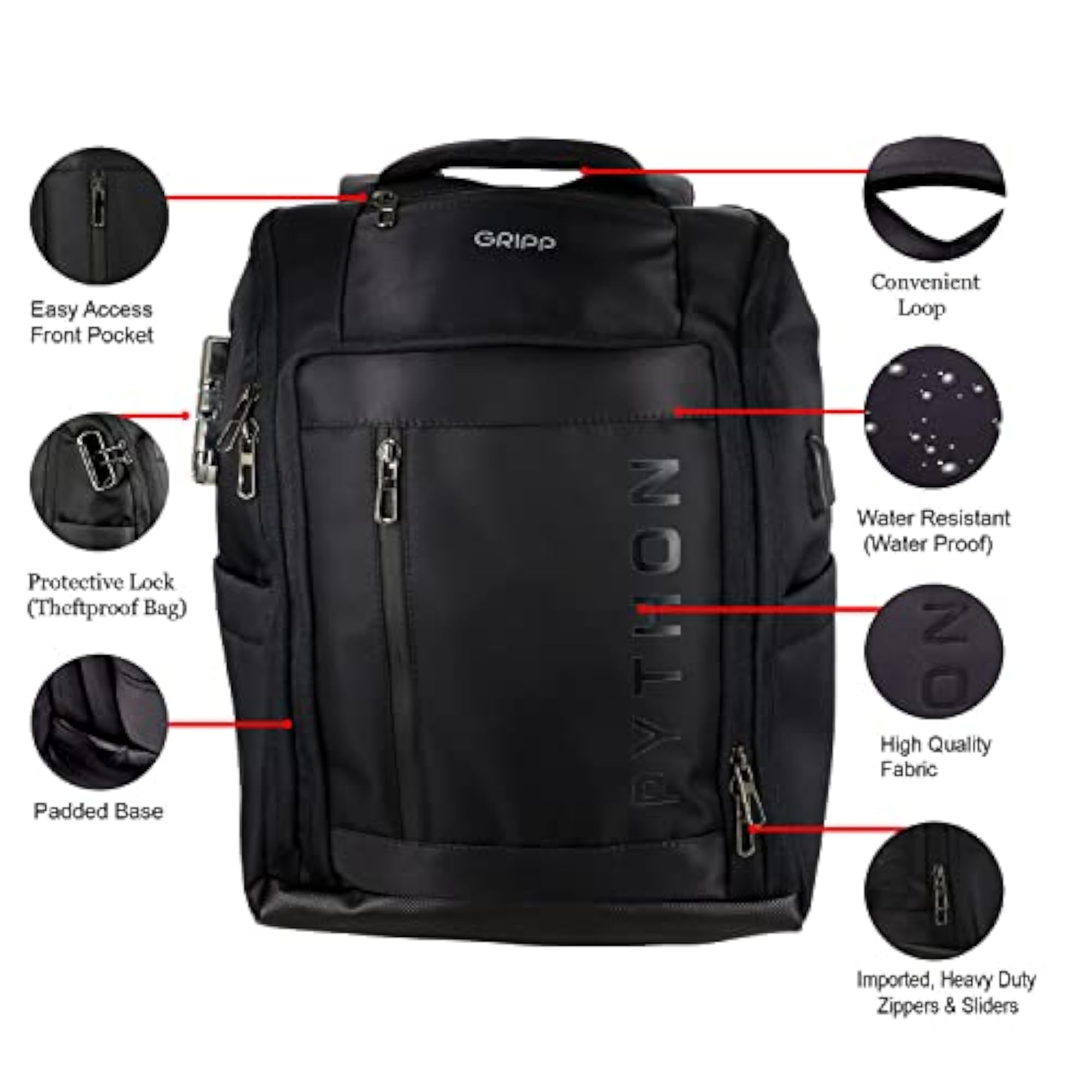 Python Laptop Backpack for 16 Inch Laptops