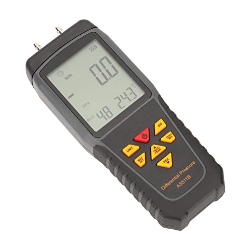 Differential Pressure LED Backlit Display Handheld Digital Gas Pressure Tester Differential Manometer