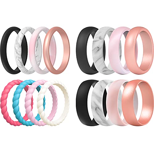 Alliances en silicone femme ThunderFit bague caoutchouc taille 6.5 7