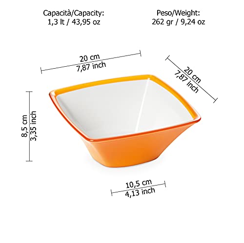 Omada Design Kitchen Bowl 1.3 L, Unbreakable Acrylic Salad Bowl, Dishwasher Washable, Made in Italy, Square Line - Image 2