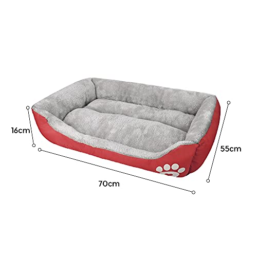 wuuhoo® Hundebett Lucky 60cm für kleine und mittelgroße Hunde - weiches Haustierbett, waschbares Hundekörbchen für Hund oder Katze, Flauschiger Hundekorb - rot