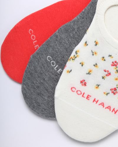 Image of Cole Haan Womens No Show Socks - 3 Pack Soft Cotton Blend Invisible Sneaker Liners Low Cut Socks for Women with Heel Grip